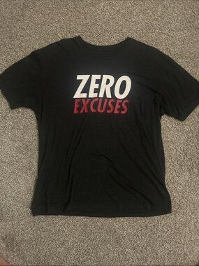 Men's Black 'Zero Excuses' Short Sleeve Graphic Tee
